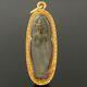 Rare Solid 24K Yellow Gold, Thai Buddha In Crystal Amulet Estate Pendant