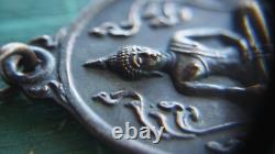 Rare! Thai Amulet Buddha and Three Heads Mythical Elephant Erawan Talisman