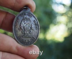 Rare! Thai Amulet Buddha and Three Heads Mythical Elephant Erawan Talisman