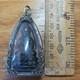Rare Thai Buddha Amulet Phra Kring Gold Takroot set in old antique silver case
