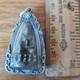 Rare Thai Buddha Amulet Phra Kring set in old antique silver case