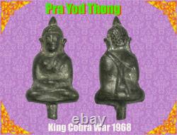 Rare! Thai Buddha Amulet, Phra Yod Thong, King Cobra War, Old Talisman, Holy Free