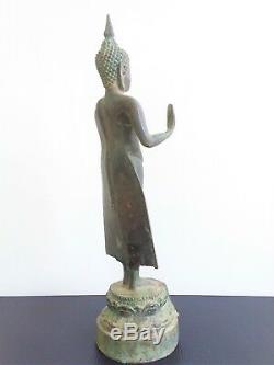 Rare Thai Buddha (Pang Harm Samute) Stand Status Bronz