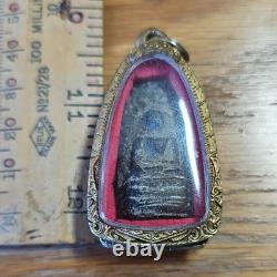 Rare Thai Buddha Phra Prem Amulet, Set In Real Silver Case