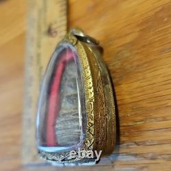 Rare Thai Buddha Phra Prem Amulet, Set In Real Silver Case