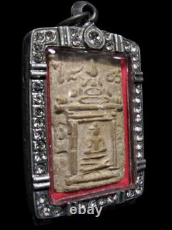 Rare Thai Buddha Somdej Style Powder Amulet Wat Phra Thaen Sila Asana Era