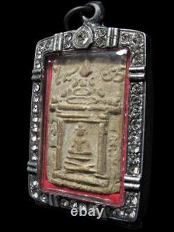Rare Thai Buddha Somdej Style Powder Amulet Wat Phra Thaen Sila Asana Era