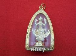 Rare Vishnu 4 Hands God Garuda Magic Luck Protect Spiritual Thai Buddha Amulet