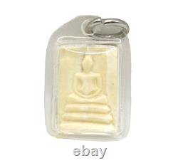 Rare White Phra Somdej Nga Gae Carved Thai Buddha Amulet Pendant Sacred