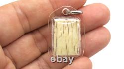 Rare White Phra Somdej Nga Gae Carved Thai Buddha Amulet Pendant Sacred