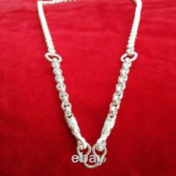 Real 925 Sterling Silver Rope Chain Necklace Thai Buddha Amulet Style 2 Baht