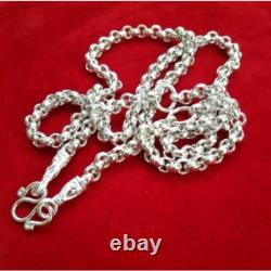 Real 925 Sterling Silver Rope Chain Necklace Thai Buddha Amulet Style 2 Baht