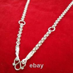 Real 925 Sterling Silver Rope Chain Necklace Thai Buddha Amulet Style 2 Baht