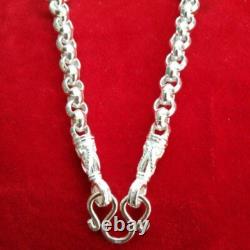 Real 925 Sterling Silver Rope Chain Necklace Thai Buddha Amulet Style 2 Baht