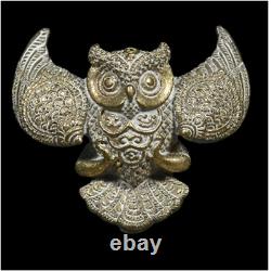 Real Amulet Owl Bird Phaya Nok Thuet Tue LP Chu 9th Batch Thai Buddha Talisman