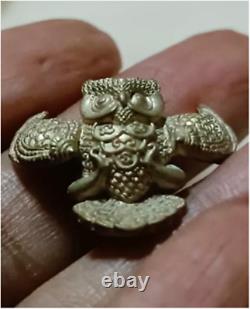 Real Amulet Owl Bird Phaya Nok Thuet Tue LP Chu 9th Batch Thai Buddha Talisman