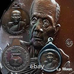 Real Coin Lp Moon Wat Banjan Luck Wealth Thai Buddha Amulet Pendant Thailand