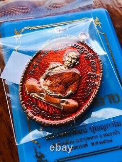 Real Nava Metal Wtih Orange LP Phat Punyakamo Original Box Buddha Thai Amulets
