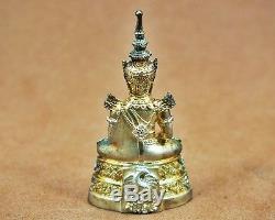 Real Siver Thai Emperor Amulet The Emerald Buddha Phra Keaw Morakot, Fortune