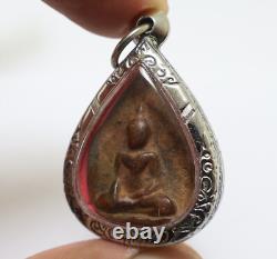 Red Phra Nang Kampang Gleepbua Buddha Amulet Pendant Thai Magic Blessed Antique