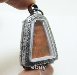 Red Phra Pong Supan Thai Antique Buddha Blessed Amulet Lucky Love Rich Pendant