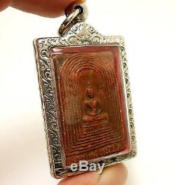 Red Phra Somdej Kampang Kaew Lp Jong Thai Powerful Magic Buddha Amulet Pendant