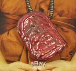 Red Pure LEKLAI SURIYAN RACHA became Phra Somdej wat rakang Thai Buddha Amulet