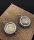 Reversible Good Fortune & Buddha Pendant Heavy Thai Silver&Brass Spinning Amulet