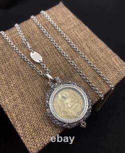 Reversible Good Fortune & Buddha Pendant Heavy Thai Silver&Brass Spinning Amulet