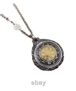 Reversible Good Fortune & Buddha Pendant Heavy Thai Silver&Brass Spinning Amulet