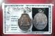 Rien Lp Sood. Roon Pituphum, Wat Kalong BE2522. Thai buddha amulet & CARD #3