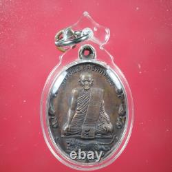 Rien Lp Sood. Roon Pituphum, Wat Kalong BE2522. Thai buddha amulet & CARD #3