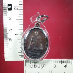 Rien Lp Sood. Roon Pituphum, Wat Kalong BE2522. Thai buddha amulet & CARD #3