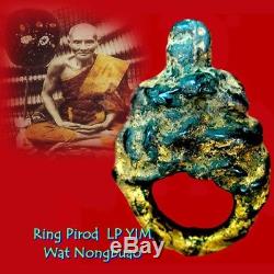 Ring Pirod Luang Pu YIM Thai Amulet Buddha Old Talisman Magic Good Luck Charm