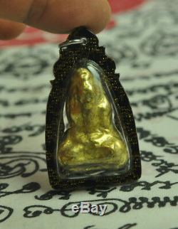 Ruesi Hermit Gold LEKLAI Thong pla lai Thai Buddha Amulet Somporn Protect Lucky