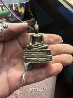 Ruesi Phra Lp Rare Old Thai Buddha Amulet Pendant Magic Ancient Idol#30