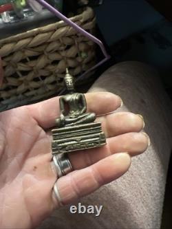 Ruesi Phra Lp Rare Old Thai Buddha Amulet Pendant Magic Ancient Idol#30