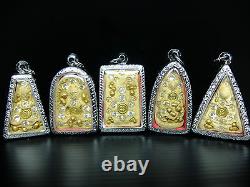 SET Benjapakee Gold Relics Buddha Somdej Phratat Wat Phrakaew thai buddha amulet