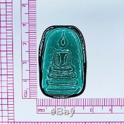 SOMDEJ LEKLAI KAEW Green magic lucky thai buddha amulet protect Rare LP 977