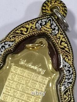 Safe Thai Buddha amulet talisman Shield Coin Magical Yant Pra AJ LP Kuay 1