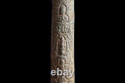 Samrit Bronze Hanuman Long Sword Angkor Wat Khmer Buddha Thai Amulet #aa2631a