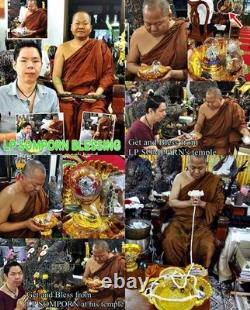 Sankajai Happy Buddha Statue Leklai Money Rich Rainbow Somporn Thai Amulet 17782