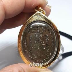 Set 2 Pcs Rian Lp Ruay Wat Tako in Case + Necklace Thai Buddha Amulet Pendant