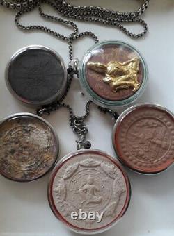 Set 5 Pcs jatukam lucky rich coin thai amulet Buddha Talisman necklace pendant