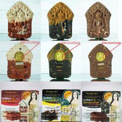 Set of 3 Thai Amulet Buddha Khun Paen PraiMaeLamDuan Ghost Holy Herb LT Noi #502