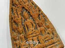 Set of (5) Thai Terracotta Buddha Triangular Votive Tablets, Phra Phim Thailand