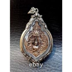 Seven Naga Cover Buddha Nak Prok Thai Amulet Pendant Year 2020 Red Bronze