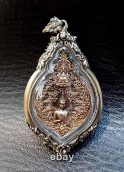 Seven Naga Cover Buddha Nak Prok Thai Amulet Pendant Year 2020 Red Bronze