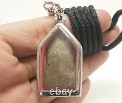 Shinaraj Sema Leaf Buddha Antique Magic Thai Amulet Lucky Rich Pendant Necklace