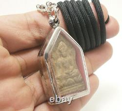 Shinaraj Sema Leaf Buddha Antique Magic Thai Amulet Lucky Rich Pendant Necklace